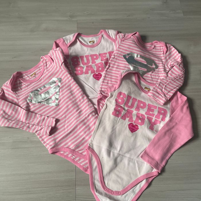 Lot de 4 Bodies fille manches longues « Super Baby » - 36 mois