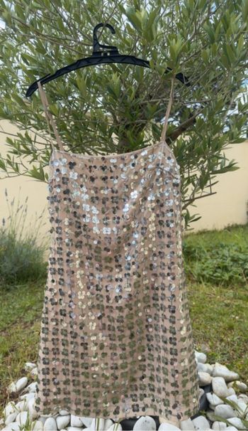 Robe beige sequin Zara - Taille Xs
