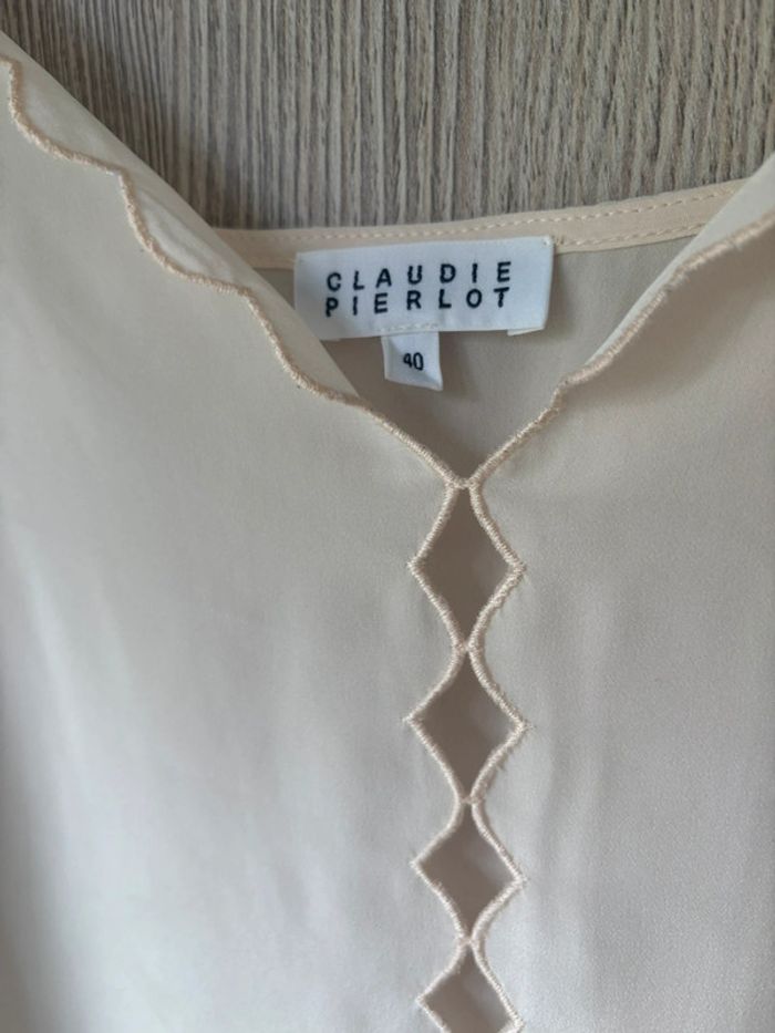 🤍 Caraco en soie Claudie Pierlot – Taille 40 – Élégance crème - photo numéro 3