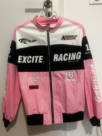 veste à zip, rose, avec des motifs