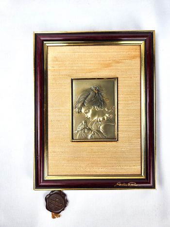 Tableau en étain encadré Étains du Prince Art d'une petite fille