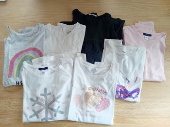Lot 7 t-shirts manches longues fille 12 ans - Très bon état