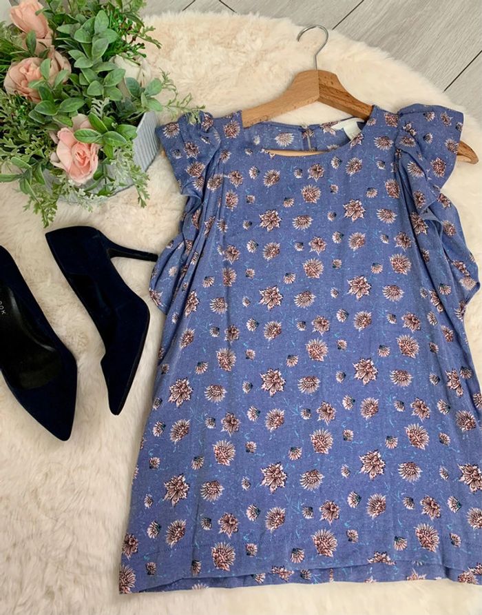 blouse imprimée à volant