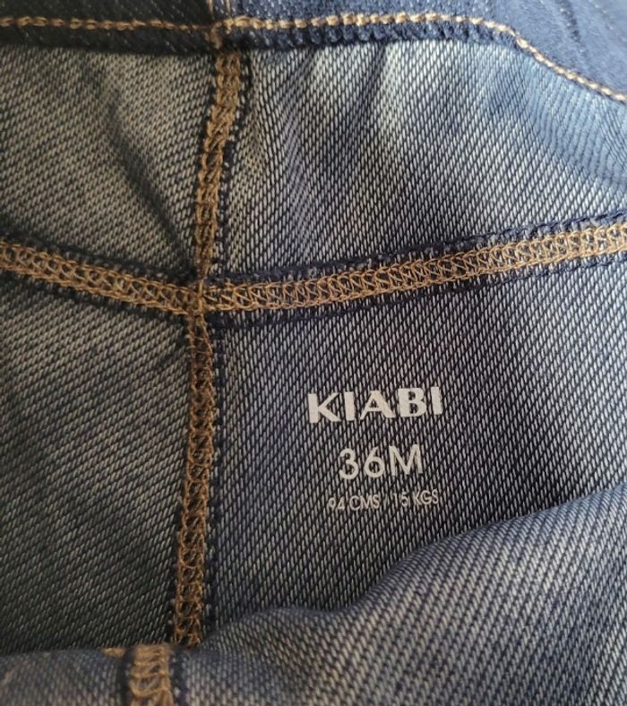 Ensemble t-shirt manches longues et legging effet jeans  taille 36 mois - photo numéro 7