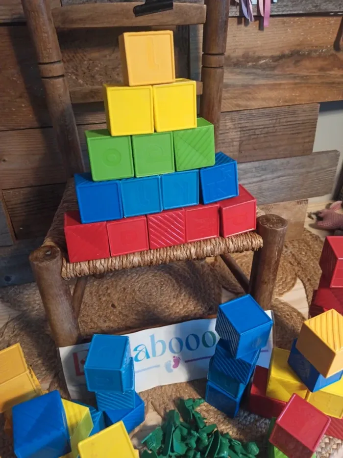 Jouets combi cubes Cubes tupperware vintage animaux tbe - photo numéro 5