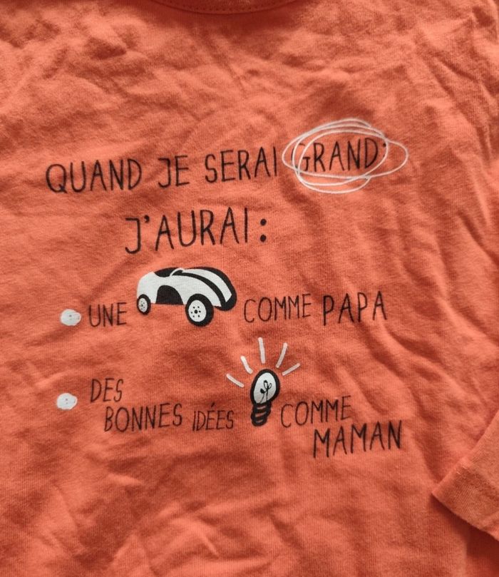 T-shirt manches longues orange 🧸 Taille 18 mois - photo numéro 3