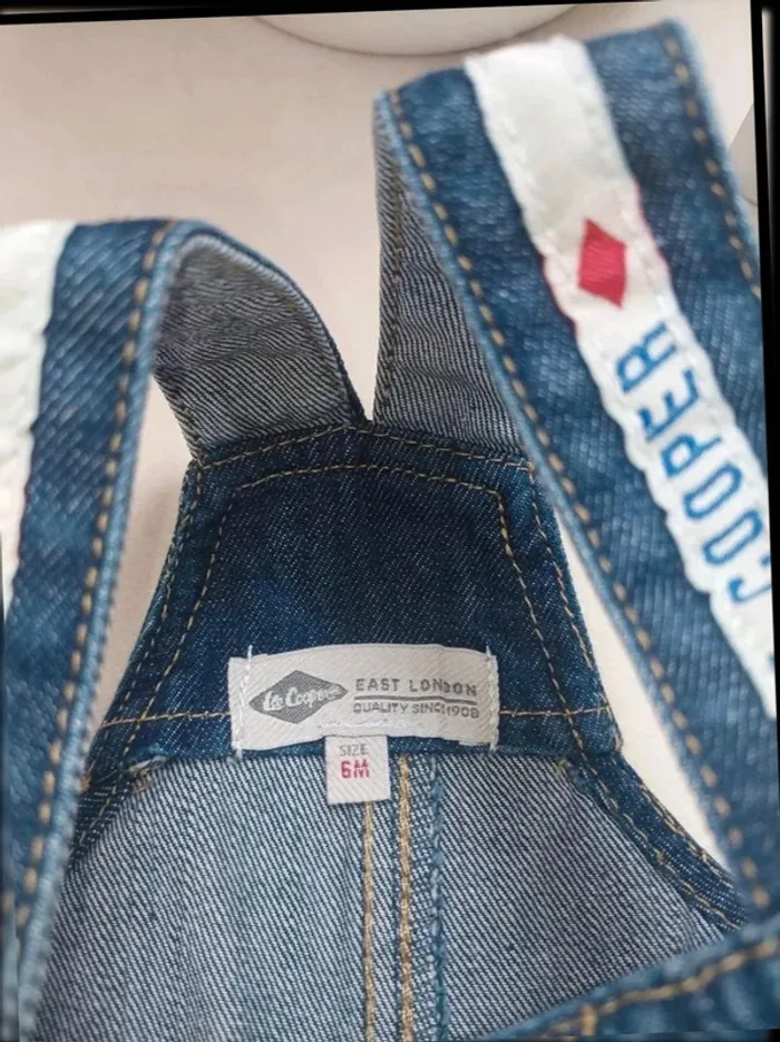 Salopette short en jean Lee Cooper garçon 6 mois - photo numéro 2