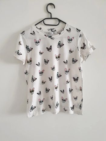 T shirt blanc bouledog Bershka S