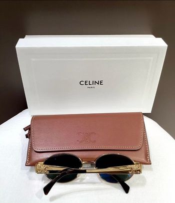 Lunettes de soleil CELINE originales – modèle gold/noir + étui cuir