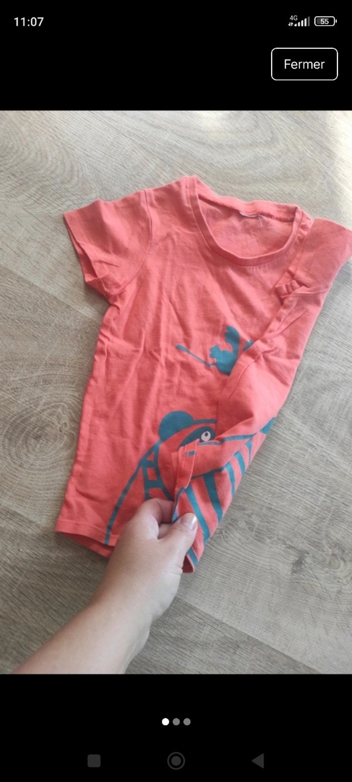 T-shirt manches courtes fille imprimé recto verso - photo numéro 2