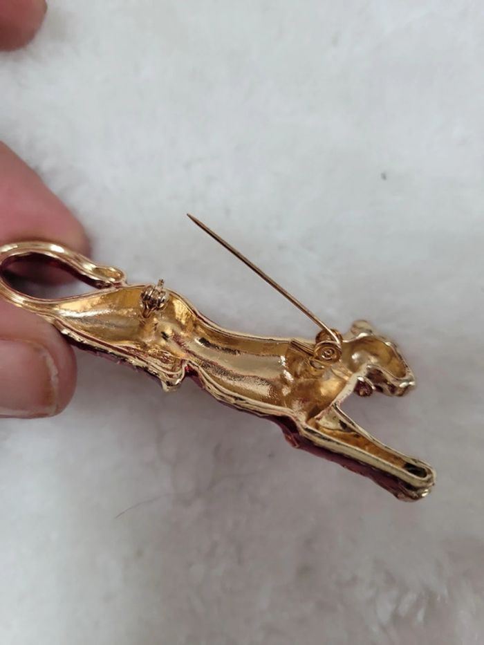 Broche la panthère et son collier zirconium - photo numéro 5
