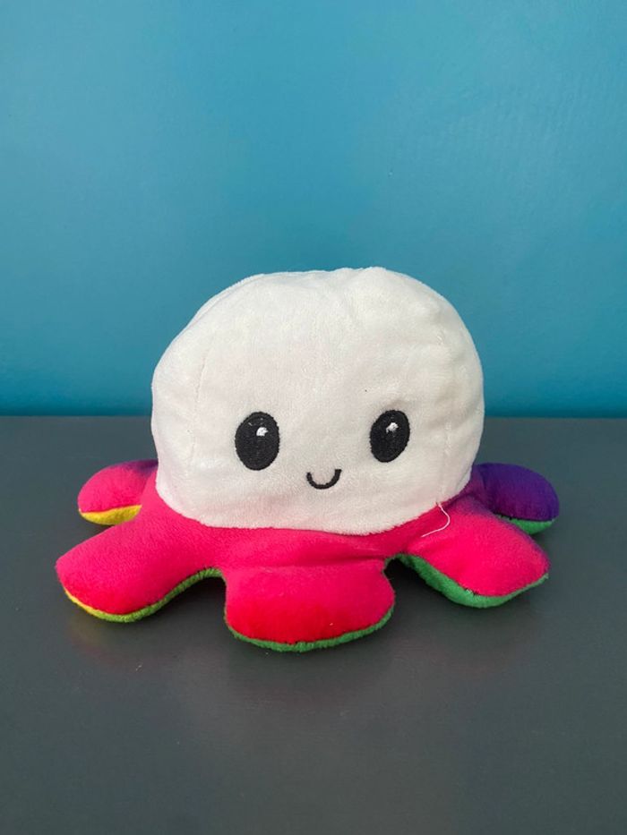 Poulpe/pieuvre réversible noir et blanc + multicolore