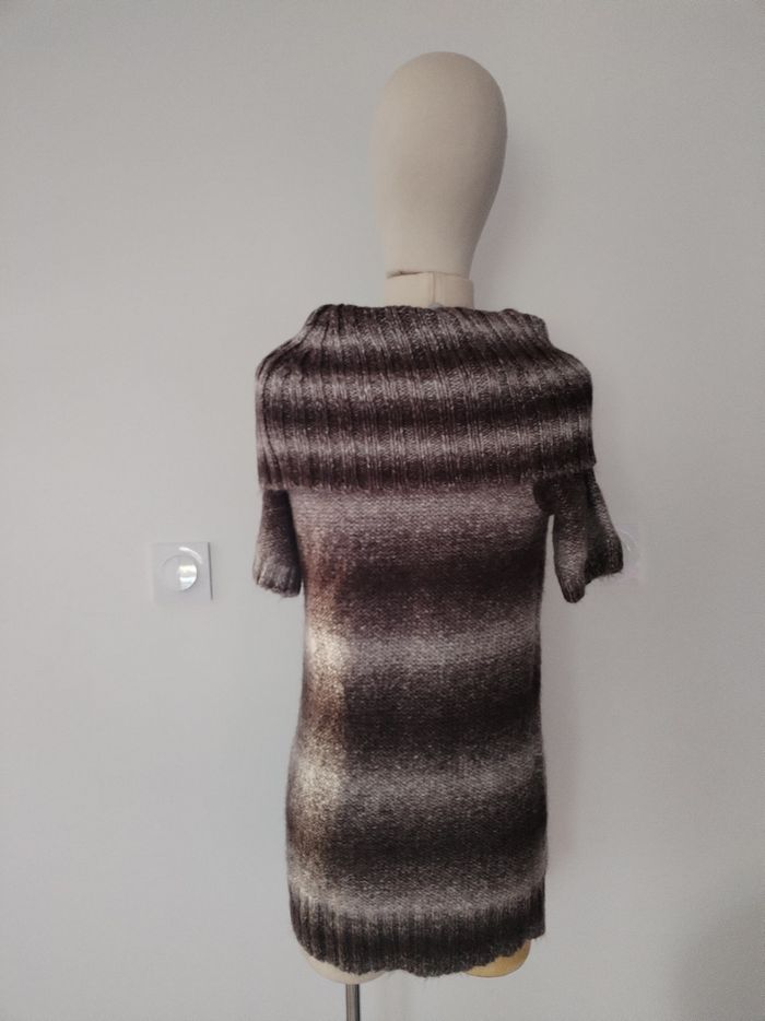 LOT 2 PULLS VIOLET/GRIS CHAUD A MANCHES LONGUES VINTAGE FEMME KIABI M NEUF - photo numéro 3