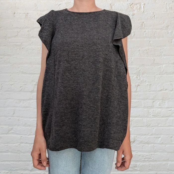 Magnifique pull à volants gris Zara Taille L - photo numéro 2