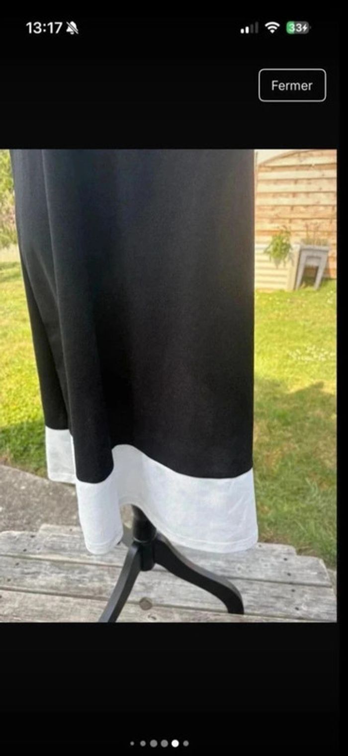 Élégance Bicolore – Robe Tunique Fluide Noir & Blanc - photo numéro 6