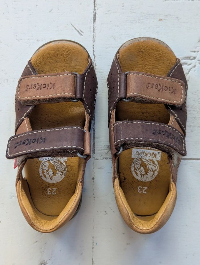 Sandales en cuir marron Kickers – Taille 23 - photo numéro 6