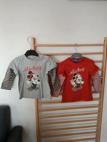 Lot t-shirt manche longue disney mickey