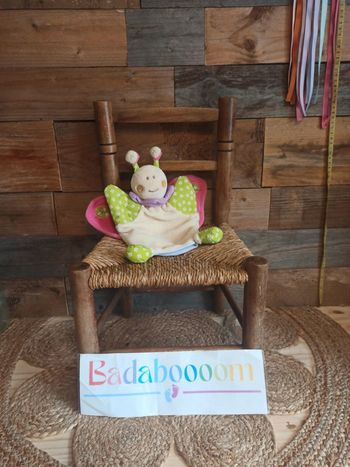 Doudou marionnette papillon nounours tbe