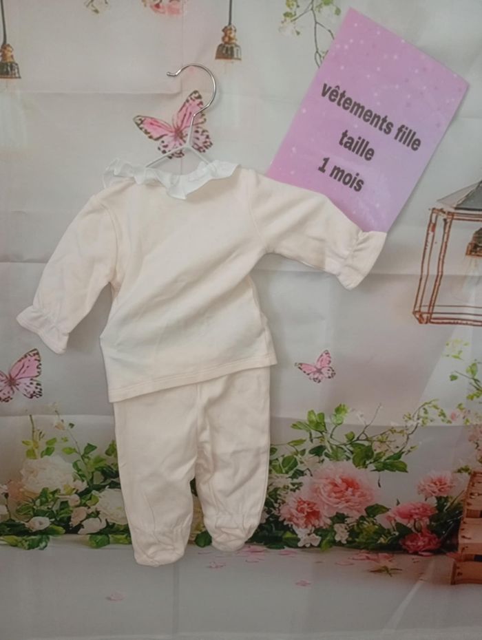 Ensemble fille Kiabi rose clair taille 1 mois / 56 cm - photo numéro 3