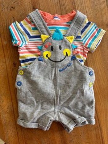 Ensemble salopette smiley