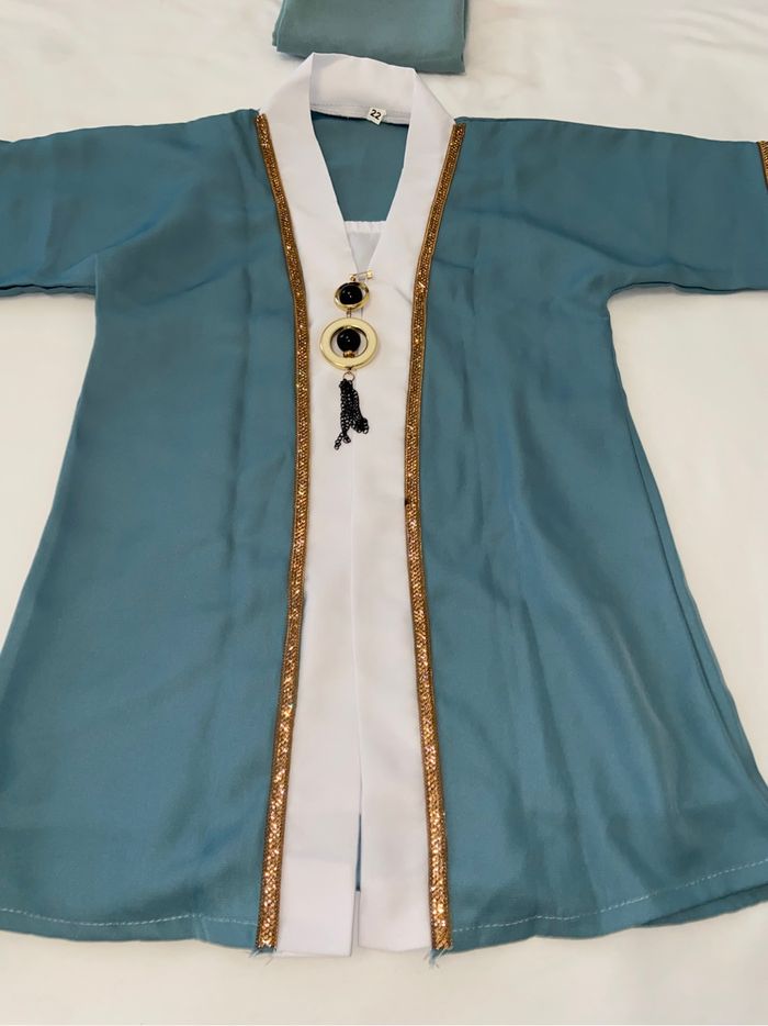 Abaya pour bébé de 1 an couleur vert blanc - photo numéro 6