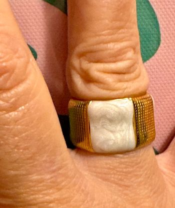 Large réglable résine écrue acier inoxydable or