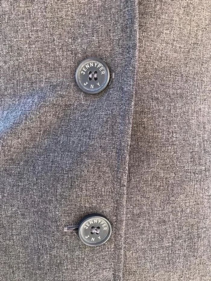 Blazer épaulettes, simple 3 boutons gris chiné - photo numéro 2