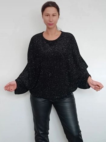 Pull soirée pailleté manches papillon TU