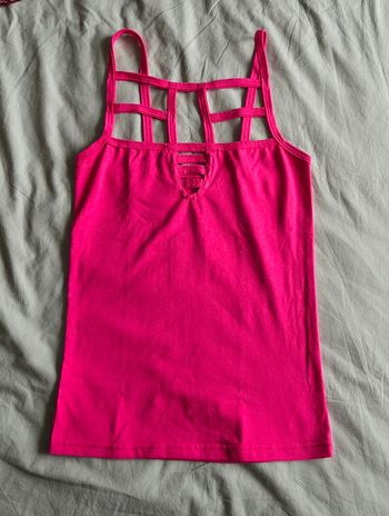 Débardeur Fantaisie Polyester Rose Fushia Très bon état S