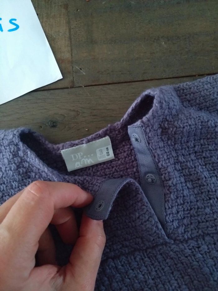 Petit pull bébé fille 3 mois du pareil au même violet - photo numéro 2