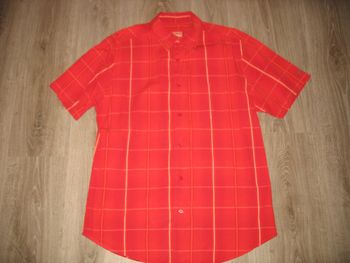 CHEMISE MC ROUGE A RAYURES FINES "JULES" - TAILLE L - n°06