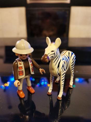 Playmobil femme et zebre