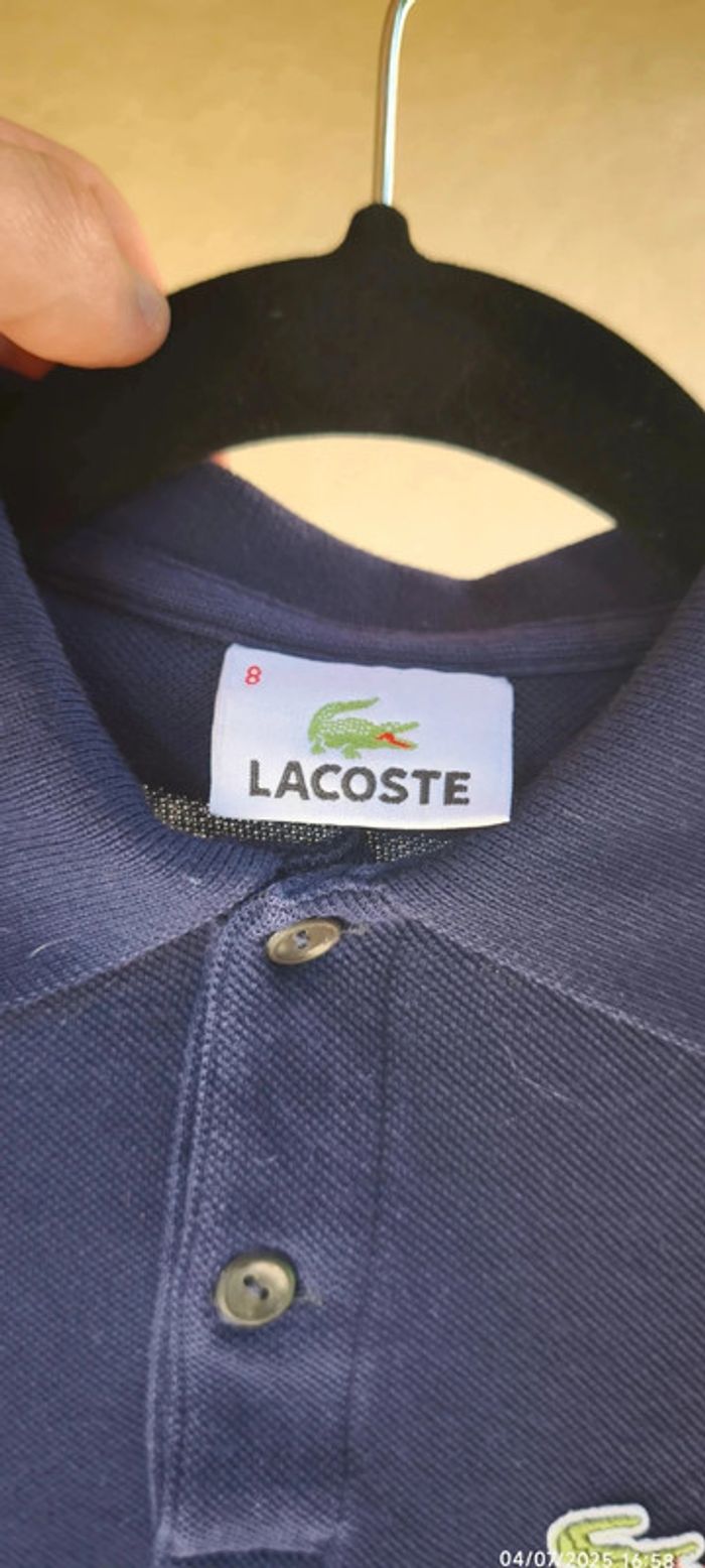 Polo Lacoste enfant Taille 8ans Bleu - photo numéro 4