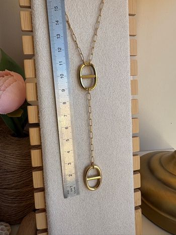Collier sautoir maille marine doré acier inoxydable doublé pendant 