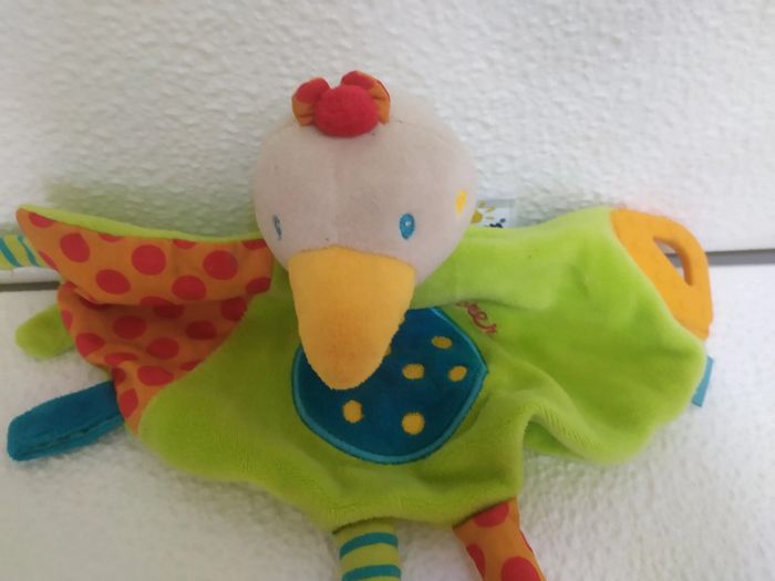 doudou oiseau explorer  '' baby sun '' rouge orange vert - photo numéro 2