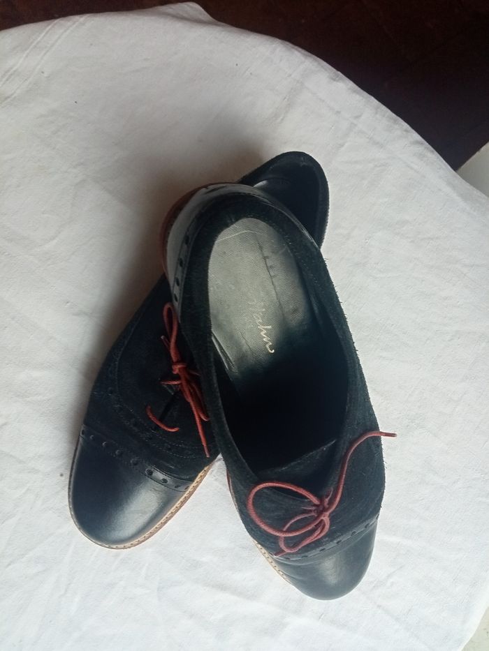 Derbies tout cuir semelle de crepe