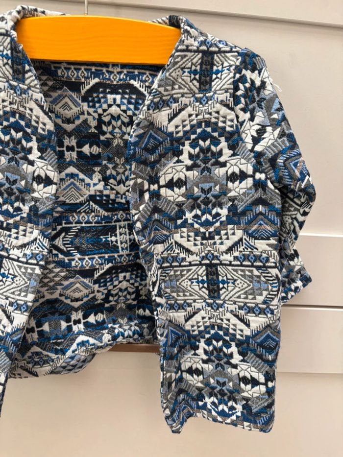 Veste cousue main bleue taille 3 ans - photo numéro 3