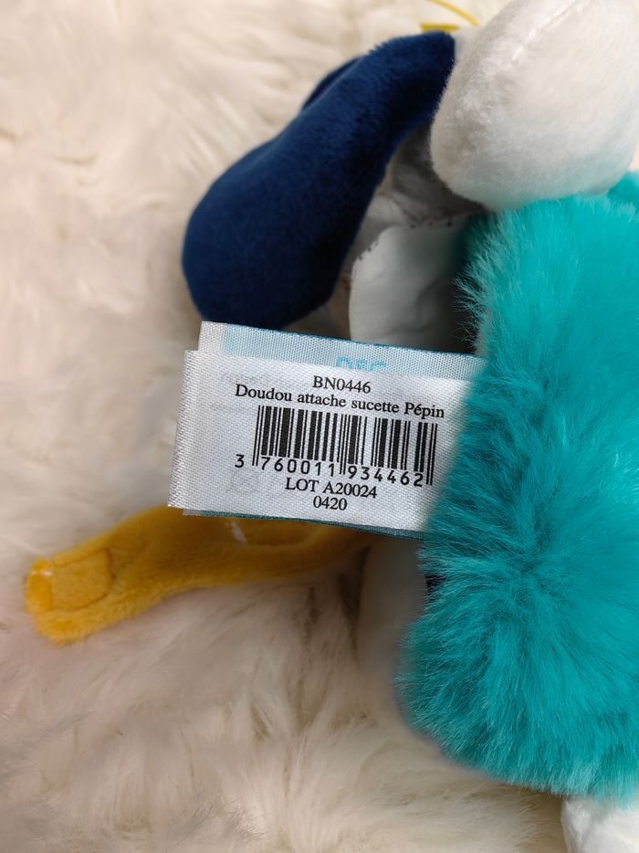 Doudou semi plat attache sucette Chien Pépin Bn0446 Baby Nat - photo numéro 5