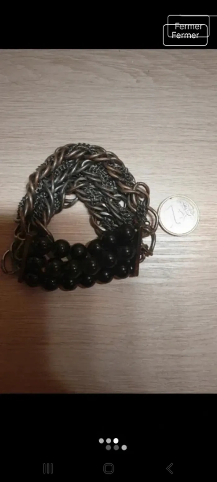 Magnifique bracelet élastique chaînes perles vintage - photo numéro 3
