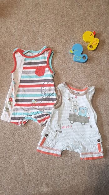 Lot de 2 combinaisons estivales garçon naissance