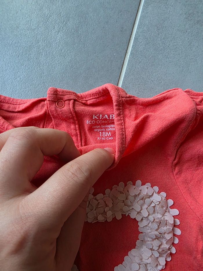 t-shirt manches courtes 18 mois coeur - photo numéro 4