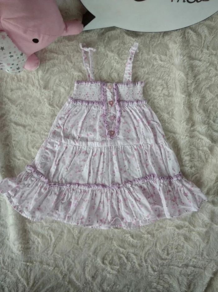 Robe d'été à fines bretelles Fille 6 mois Fleurs Cœur Petit Kimbaloo 100% coton - photo numéro 2