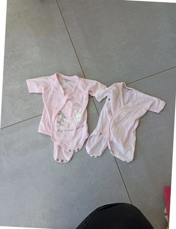 Lot 2 bodies manches courtes 3 mois