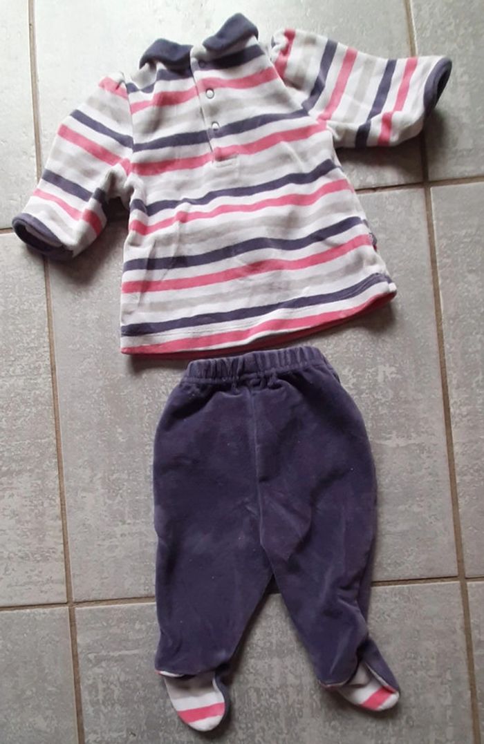 Pyjama 2 pièces fille obaibi 1 mois - photo numéro 2