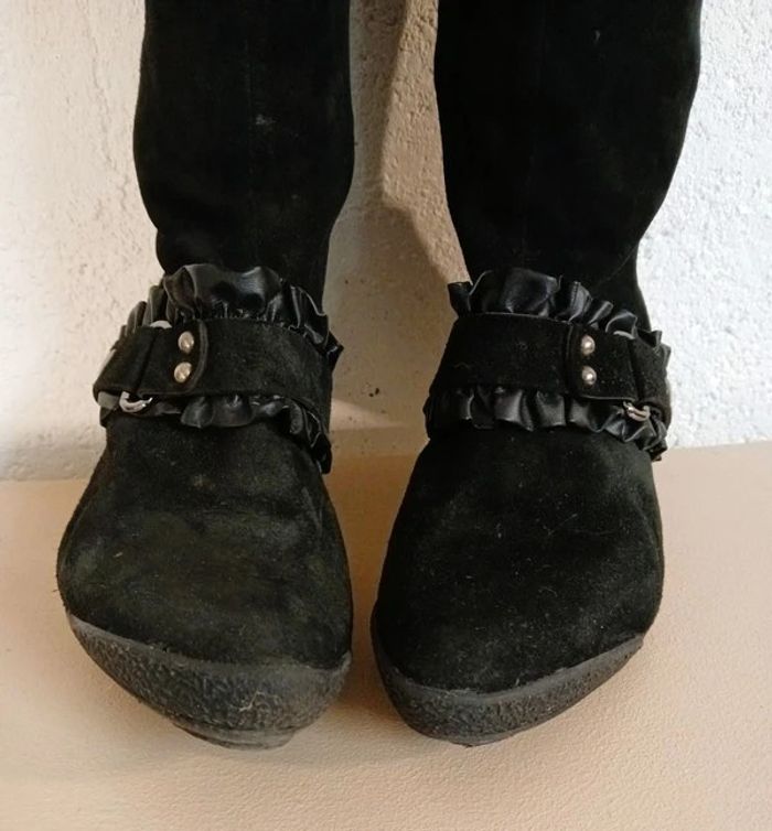 🖤 Bottes en daim noir Rosemétal – Chic & vintage – Taille 37.5 - photo numéro 6