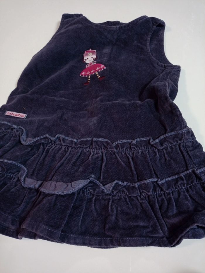 Robe velours violette in extenso 9mois tbe