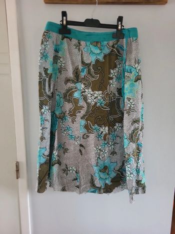 Mexx jupe portefefeuille 38 M marron turquoise blanc