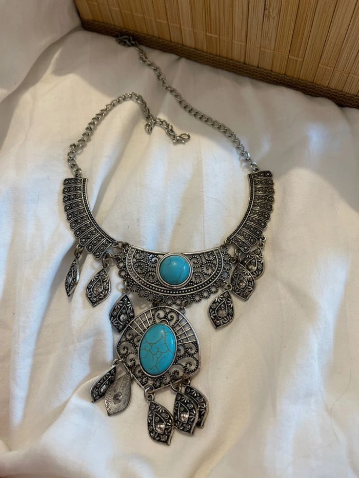 Collier argent turquoise - photo numéro 2