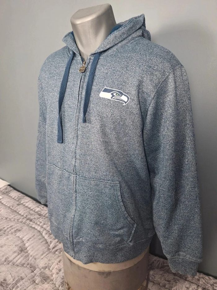 Veste épaisse à capuche nfl / taille XL homme / bleu / sérigraphie - photo numéro 7