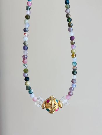 Collier Tourmalines et Talisman Indien